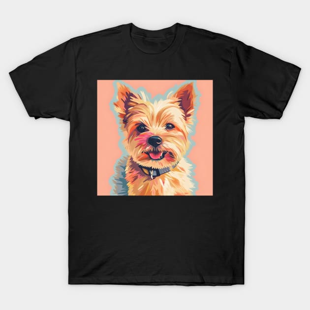 Retro Norwich Terrier: Pastel Pup Revival T-Shirt by NatashaCuteShop